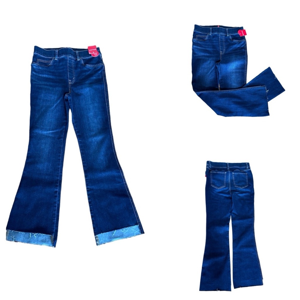 🆕 SPANX Step Hem Kick Flare Midnight Shade High Rise Jeans Small Tall